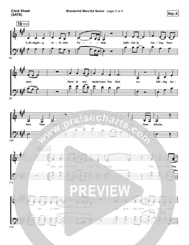 Wonderful Merciful Savior Choir Sheet (SATB) (Selah)