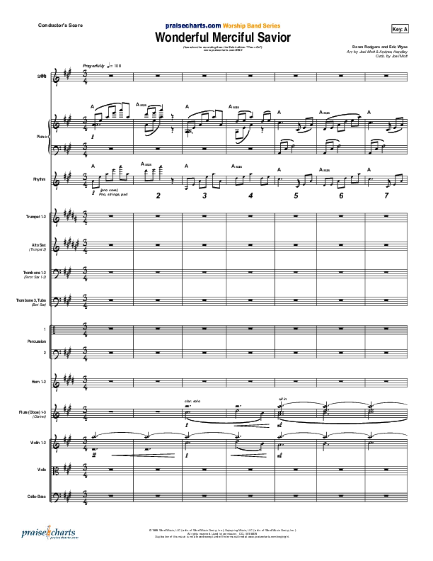 Wonderful Merciful Savior Conductor's Score (Selah)