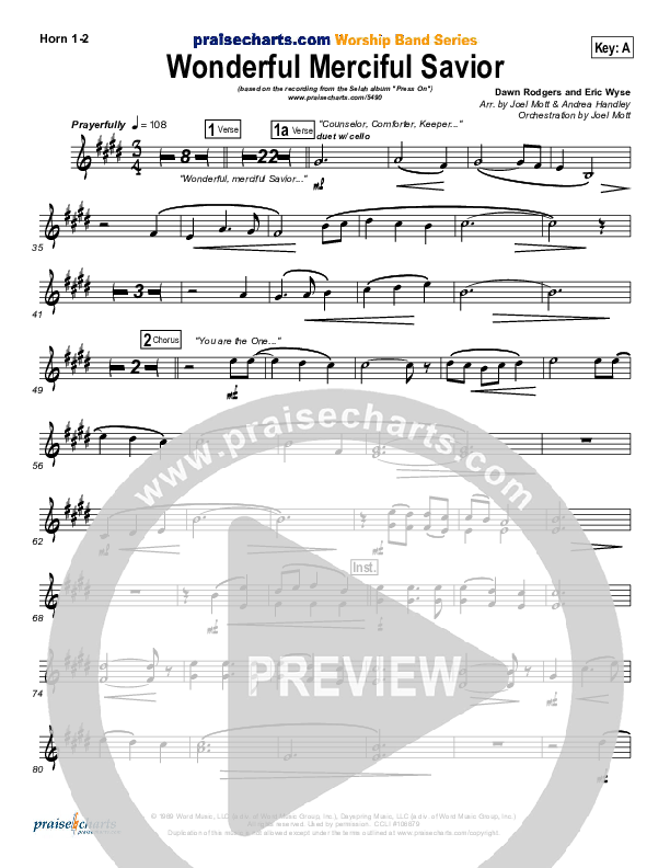 Wonderful Merciful Savior French Horn 1/2 (Selah)