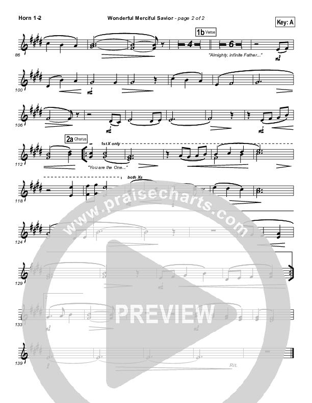 Wonderful Merciful Savior French Horn 1/2 (Selah)