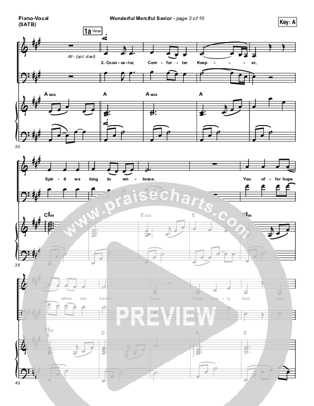 Wonderful Merciful Savior Piano/Vocal (SATB) (Selah)