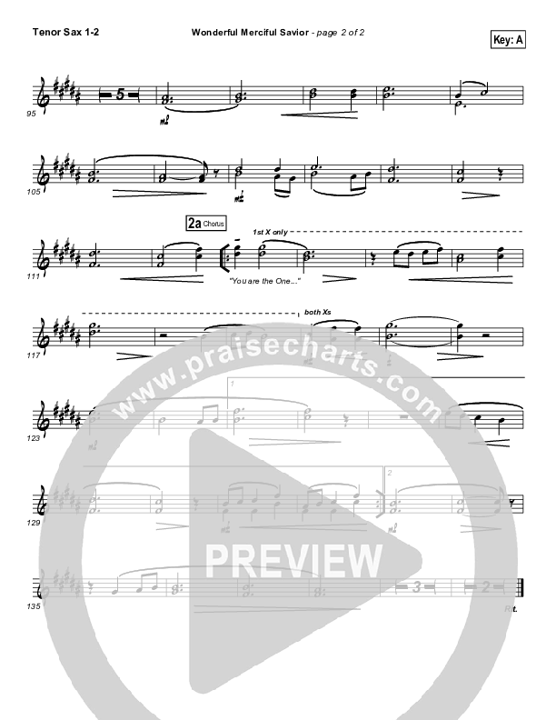Wonderful Merciful Savior Tenor Sax 1/2 (Selah)