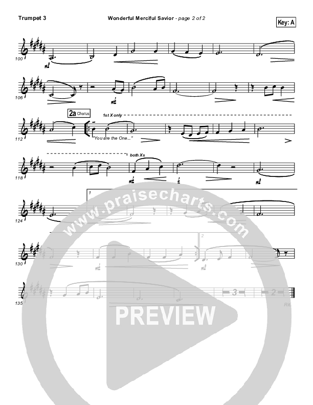 Wonderful Merciful Savior Trumpet 3 (Selah)