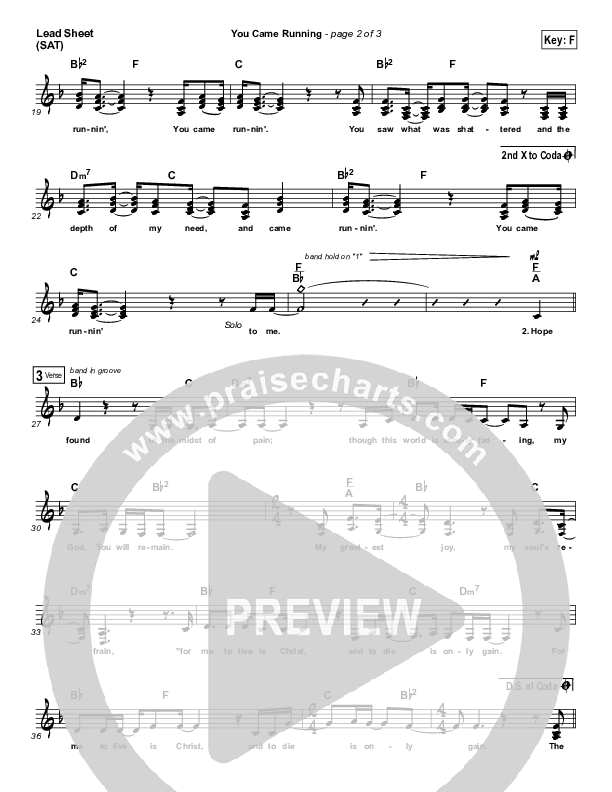 You Came Running Lead (SAT) (Laura Story)