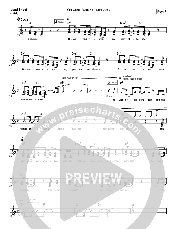 You Came Running Lead (SAT) (Laura Story)