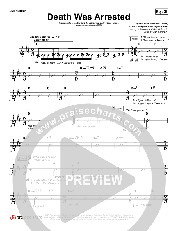 Death Was Arrested Acoustic Guitar (Laura Story)