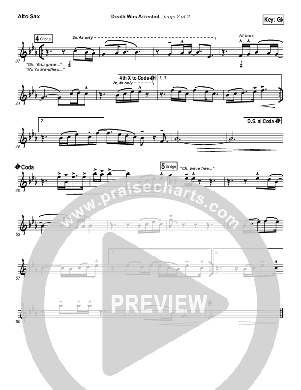 Death Was Arrested Alto Sax (Laura Story)