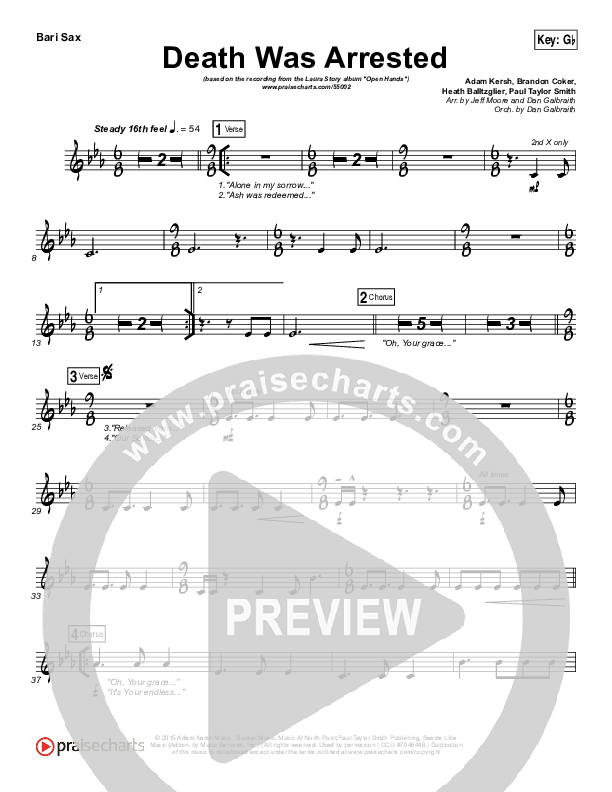 Death Was Arrested Bari Sax (Laura Story)