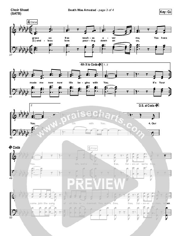 Death Was Arrested Choir Vocals (SATB) (Laura Story)