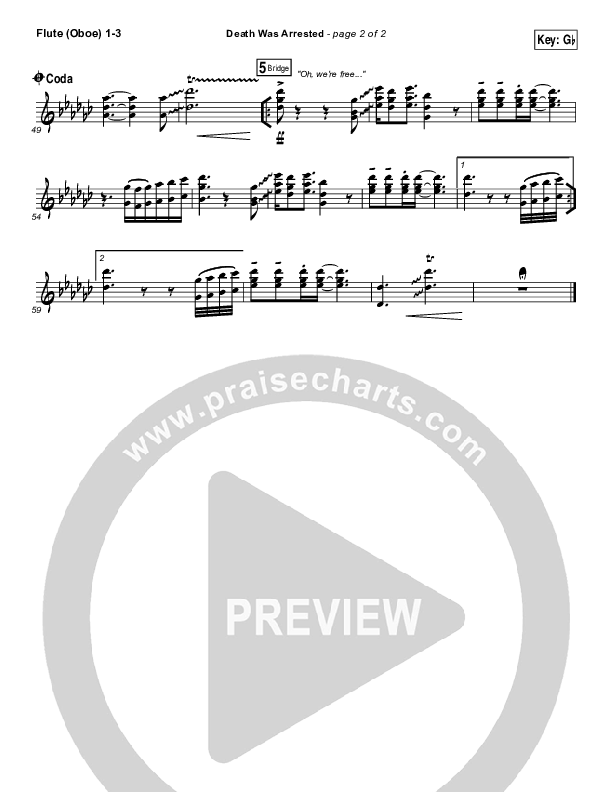 Death Was Arrested Flute/Oboe 1/2/3 (Laura Story)