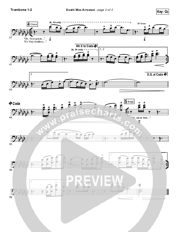 Death Was Arrested Trombone 1/2 (Laura Story)