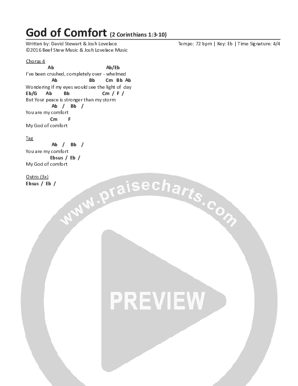 God Of Comfort Chord Chart (CH Worship)
