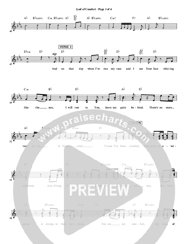 God Of Comfort Lead Sheet (CH Worship)