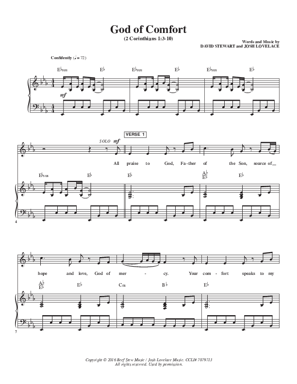 God Of Comfort Piano/Vocal (CH Worship)