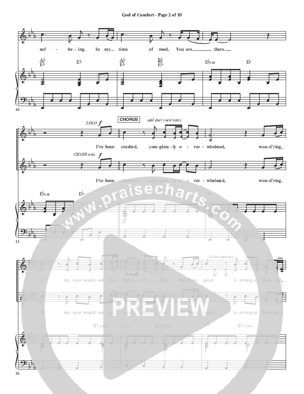 God Of Comfort Piano/Vocal (CH Worship)