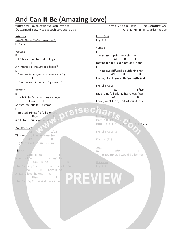And Can It Be (Amazing Love) Chords & Lyrics (CH Worship)