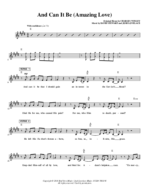 And Can It Be (Amazing Love) Lead Sheet (CH Worship)