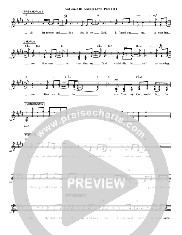 And Can It Be (Amazing Love) Lead Sheet (CH Worship)