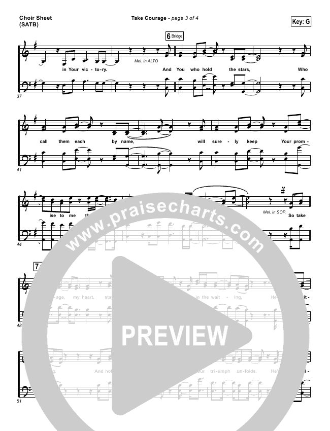 Take Courage Sheet Music PDF (Bethel Music) PraiseCharts