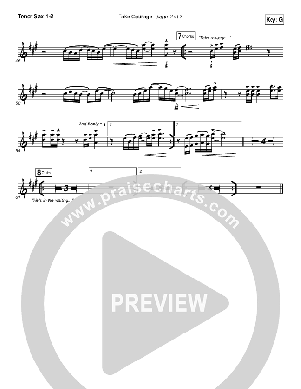 Take Courage Tenor Sax 1/2 (Bethel Music)