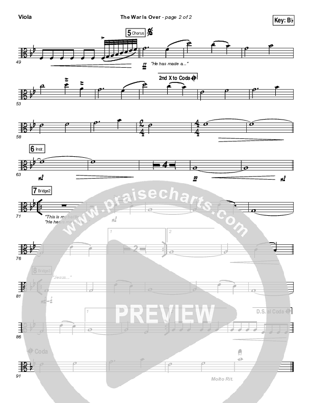 The War Is Over Viola (Bethel Music)