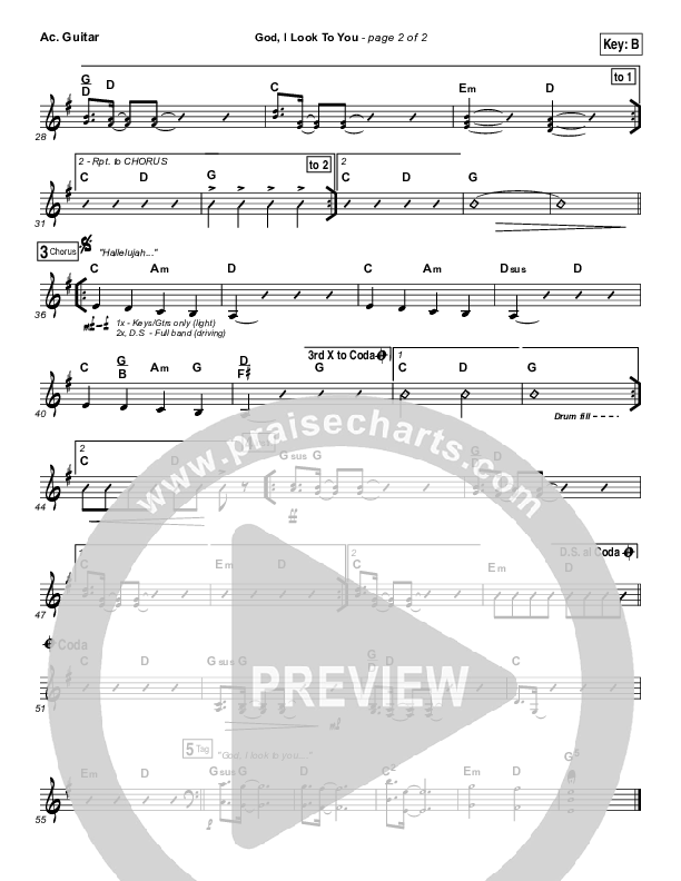 God I Look To You Acoustic Guitar (Bethel Music / Francesca Battistelli)