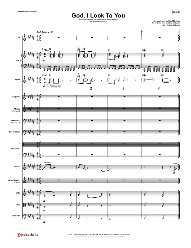 God I Look To You Conductor's Score (Bethel Music / Francesca Battistelli)
