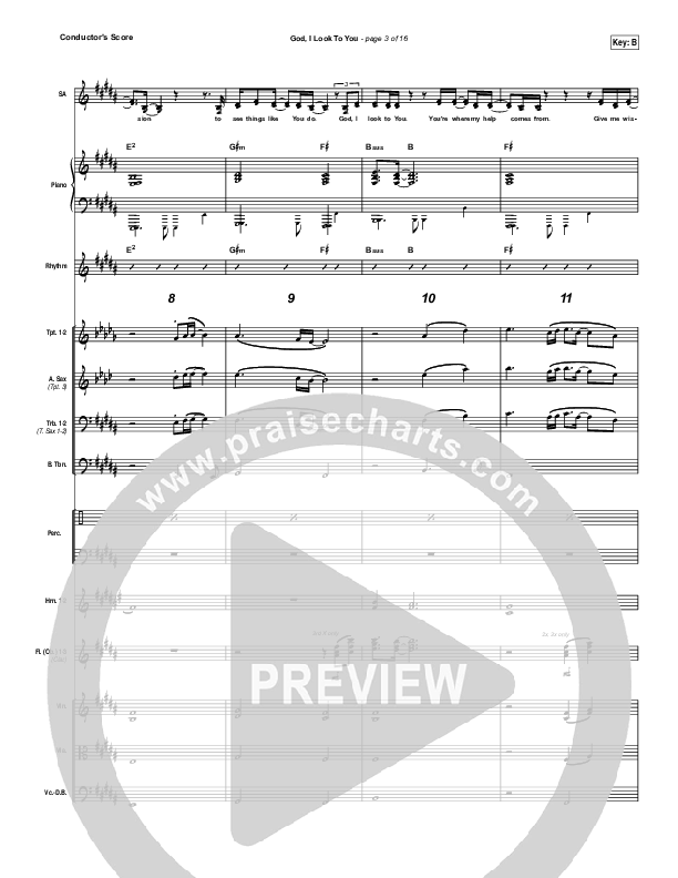 God I Look To You Conductor's Score (Bethel Music / Francesca Battistelli)