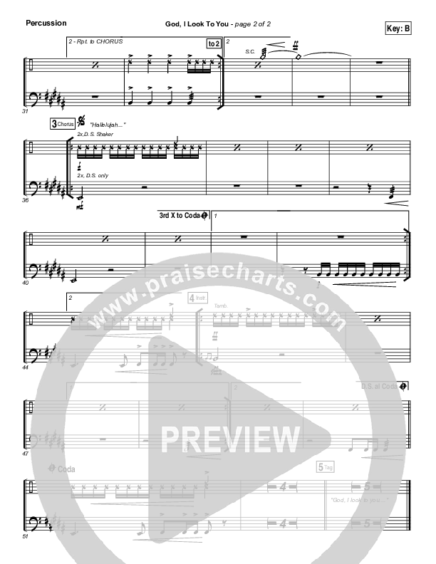 God I Look To You Percussion (Bethel Music / Francesca Battistelli)