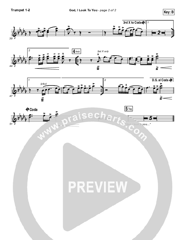 God I Look To You Trumpet 1,2 (Bethel Music / Francesca Battistelli)