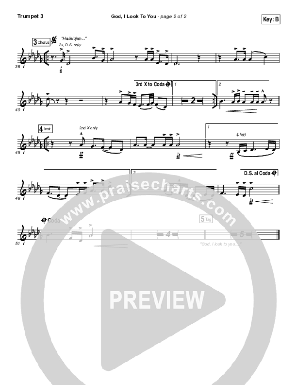 God I Look To You Trumpet 3 (Bethel Music / Francesca Battistelli)