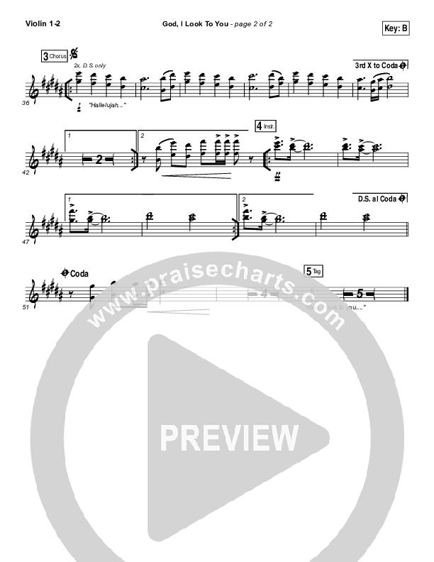 God I Look To You Violin 1/2 (Bethel Music / Francesca Battistelli)