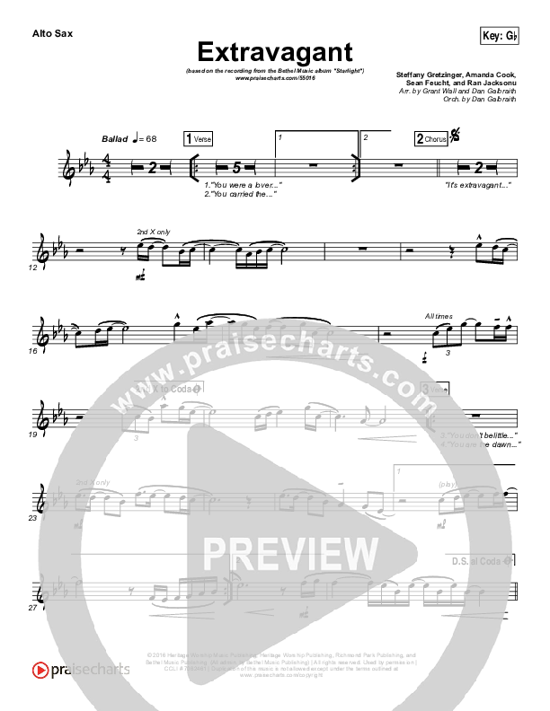 Extravagant Alto Sax (Bethel Music)