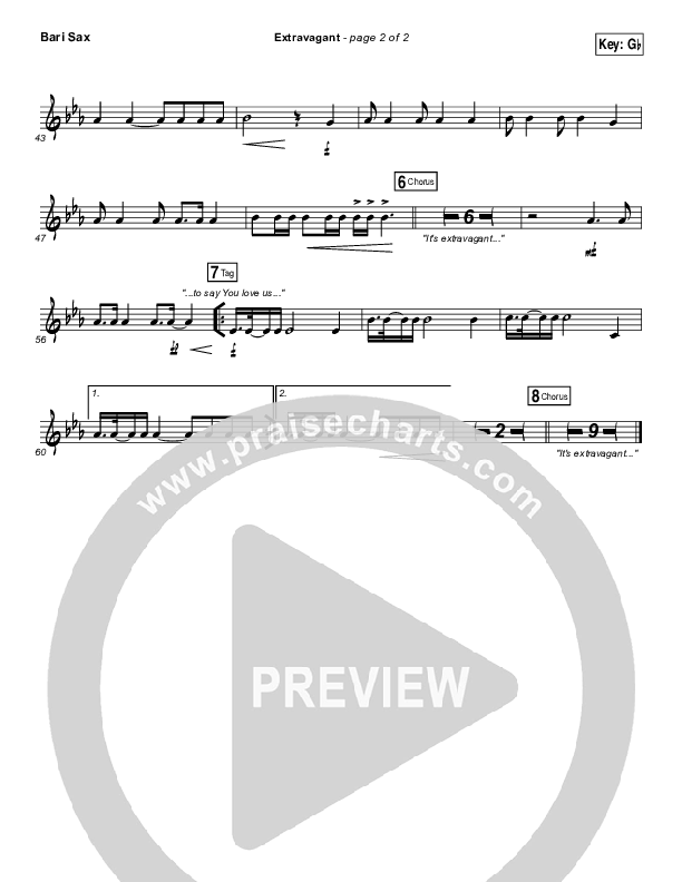 Extravagant Bari Sax (Bethel Music)