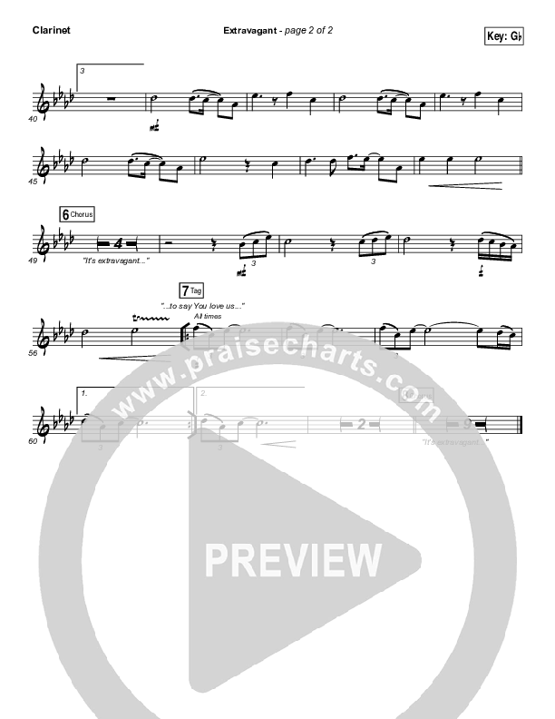 Extravagant Clarinet (Bethel Music)