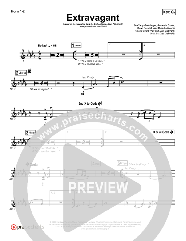 Extravagant French Horn 1/2 (Bethel Music)