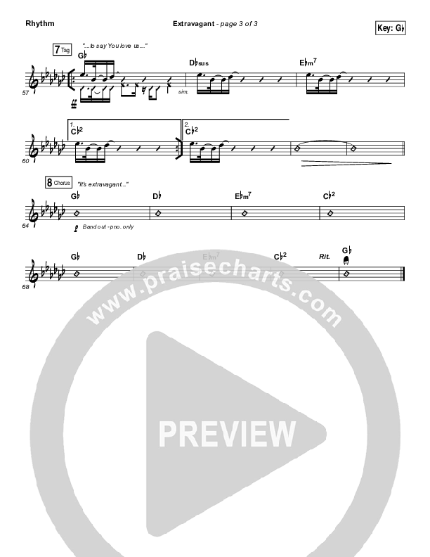Extravagant Rhythm Chart (Bethel Music)