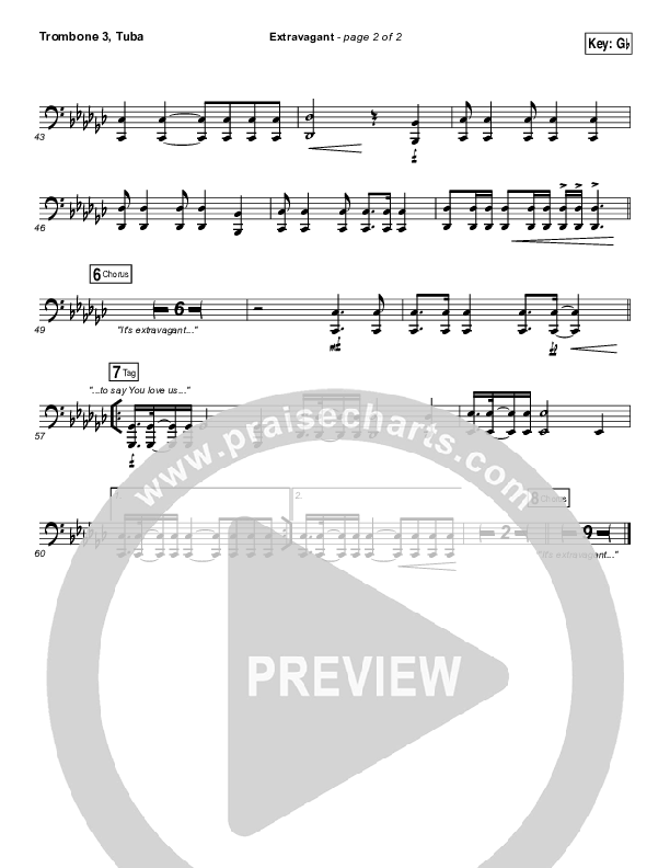 Extravagant Trombone 3/Tuba (Bethel Music)
