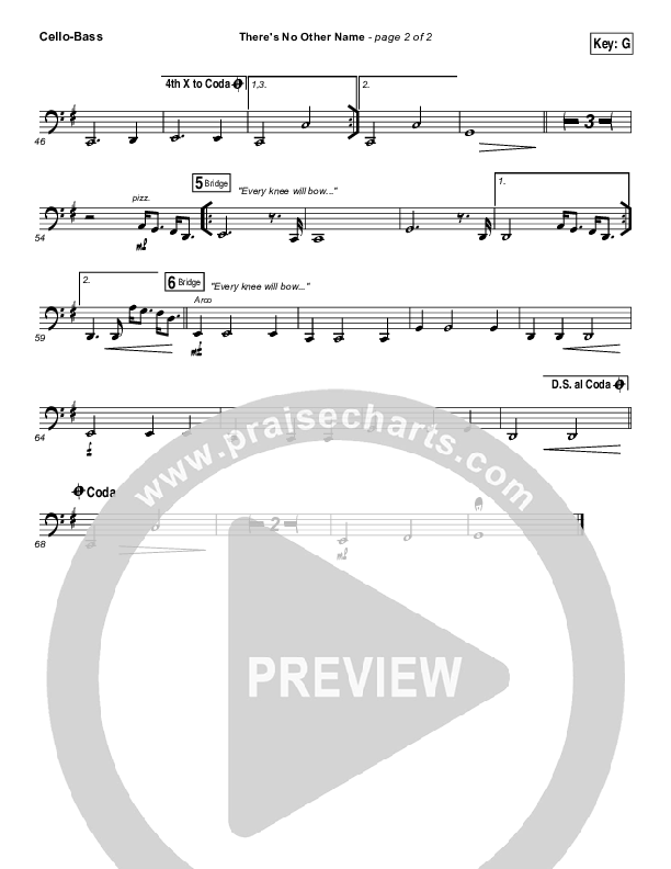 There's No Other Name Cello/Bass (Bethel Music / Francesca Battistelli)