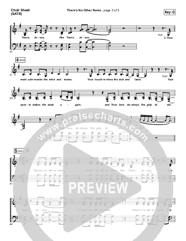 There's No Other Name Choir Sheet (SATB) (Bethel Music / Francesca Battistelli)