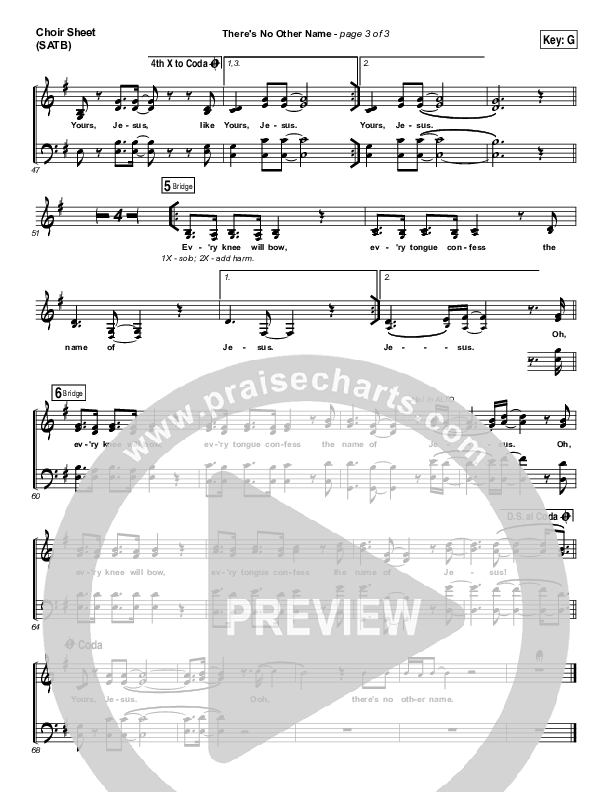 There's No Other Name Choir Vocals (SATB) (Bethel Music / Francesca Battistelli)