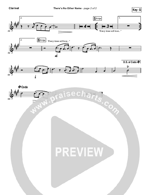 There's No Other Name Clarinet (Bethel Music / Francesca Battistelli)