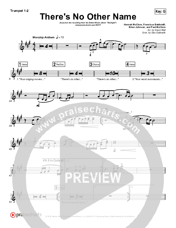 There's No Other Name Brass Pack (Bethel Music / Francesca Battistelli)