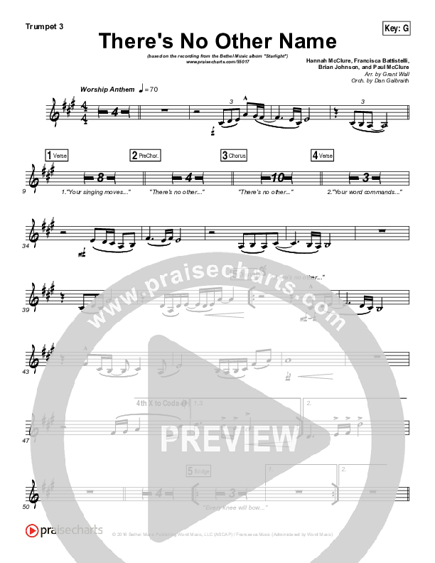 There's No Other Name Trumpet 3 (Bethel Music / Francesca Battistelli)