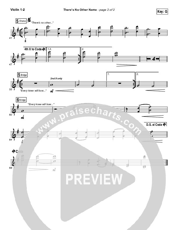 There's No Other Name Violin 1/2 (Bethel Music / Francesca Battistelli)