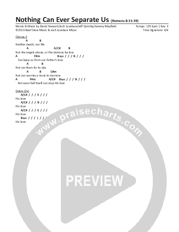 Nothing Can Ever Separate Us Chords & Lyrics (CH Worship)