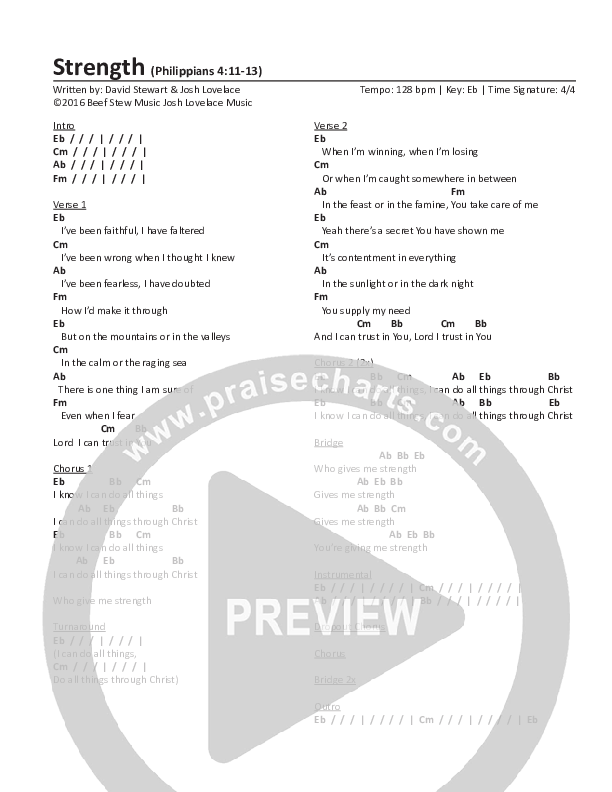 Strength Chords & Lyrics (CH Worship)