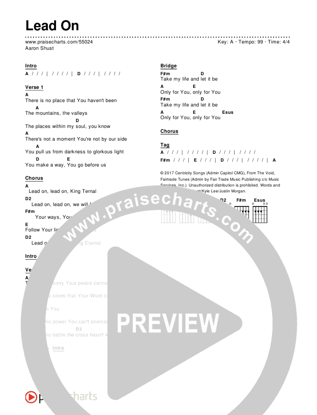 Lead On Chords & Lyrics (Aaron Shust)