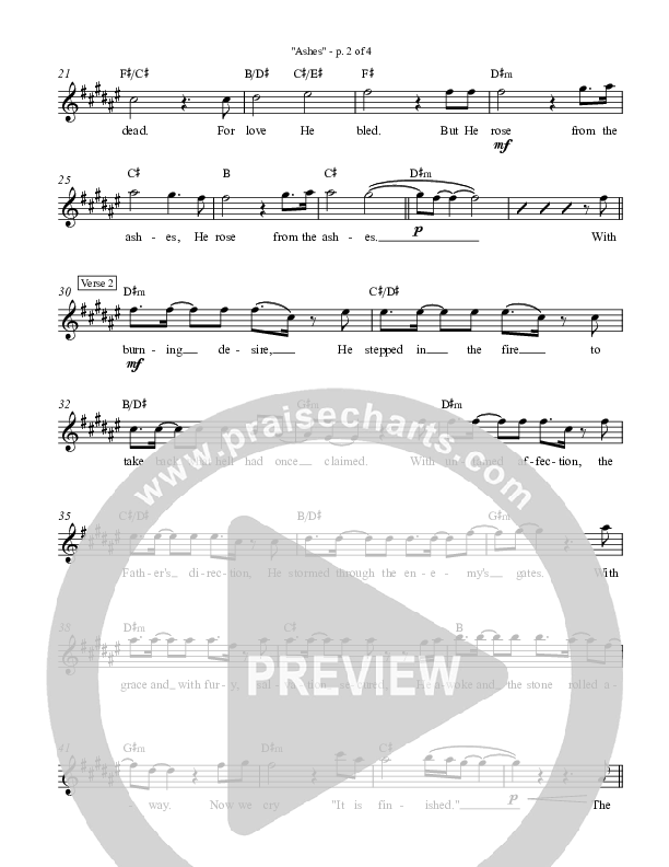 Ashes Lead Sheet (Dara Maclean / Chris McClarney)