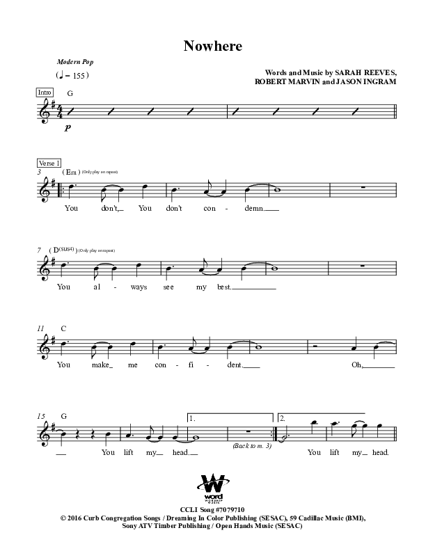 Nowhere Lead & Piano (Sarah Reeves)